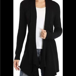 Sophisticated Black Drape Cardigan